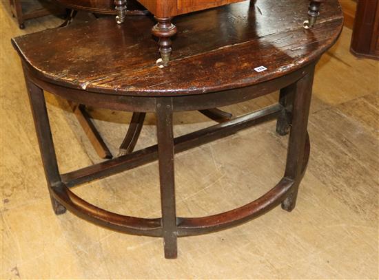 18th Century oak D-end table